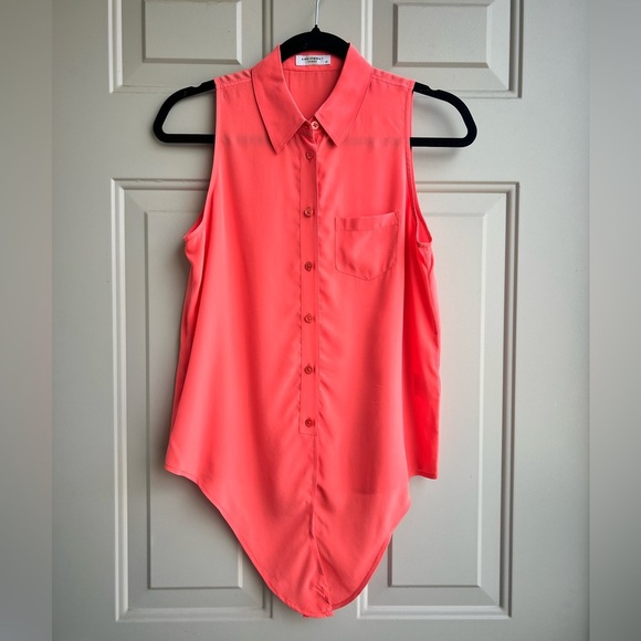 EQUIPMENT FEMME XS 100% Silk Sleeveless Button-Down Blouse Coral Lightweight - Picture 2 of 7